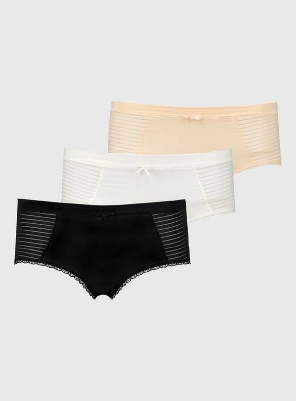 Buy Neutral Side Stripe Midi Knickers 3 Pack 20 Knickers Argos